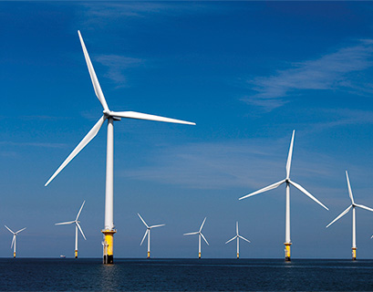 Ignacio Galán, Executive Chairman of Iberdrola, at the offshore wind farm in Saint-Brieuc.