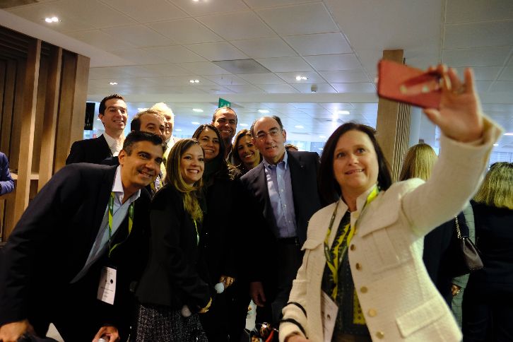 Ignacio Galán, at a meeting with employees at the Iberdrola Campus