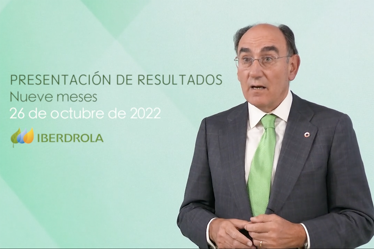Totales presidente Iberdrola Presentación de Resultados Nueve Meses 2022