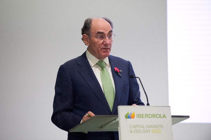 Ignacio Sánchez Galán, presidente executivo da Iberdrola, no Capital Markets Day de 2022.