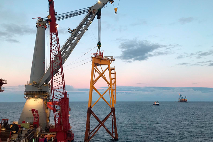Iberdrola is progressing according to plan on the construction project in French Brittany waters for the Saint-Brieuc offshore wind farm.