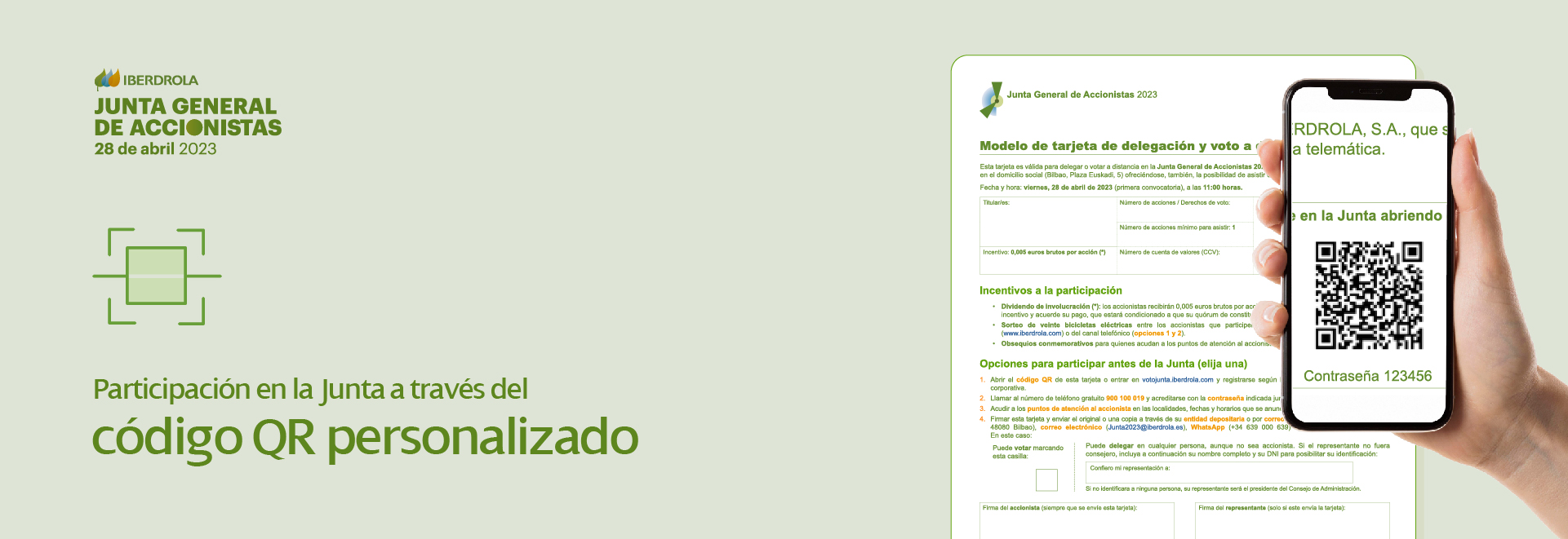 Ver vídeo sobre la participación en la Junta a través del código QR personalizado