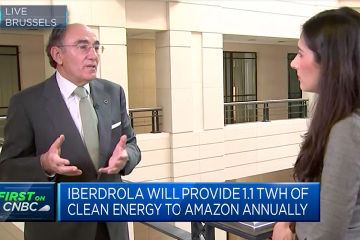 Ignacio Galán, presidente executivo da Iberdrola, durante a entrevista da CNBC.