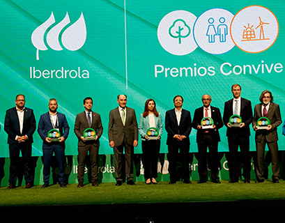 Ignacio Sánchez Galán, Chairman of Iberdrola, with the award winners