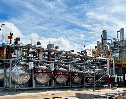 A solução de armazenamento de energia térmica da Kyoto, Heatcube, instalada em uma usina na Dinamarca.