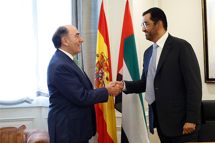 Ignacio Galán receives Dr. Sultan Al Jaber, in Madrid.