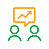 Icon of two people talking.