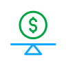 Icono balanza dólar