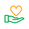 Hand and heart icon