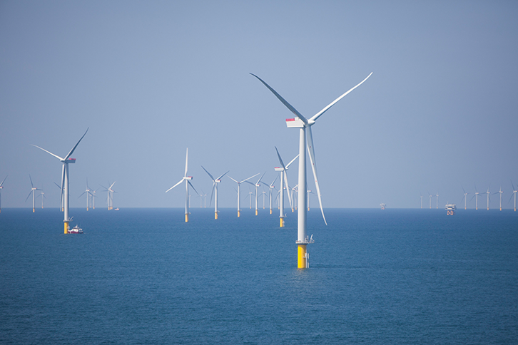 Imagen del parque eólico West of Duddon Sands en Reino Unido