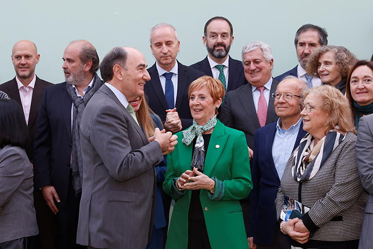 El presidente de Iberdrola, Ignacio Galán, durante el acto de lanzamiento de Q – Cero, organizado en la sede de la compañía.