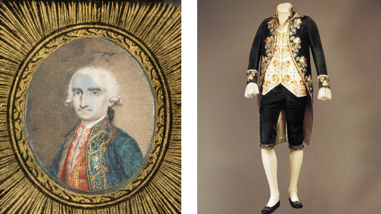 Portrait and suit worn by Diego de Gardoqui.