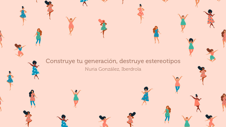 Ilustración de mujeres y frase de Nuria González, de Iberdrola.