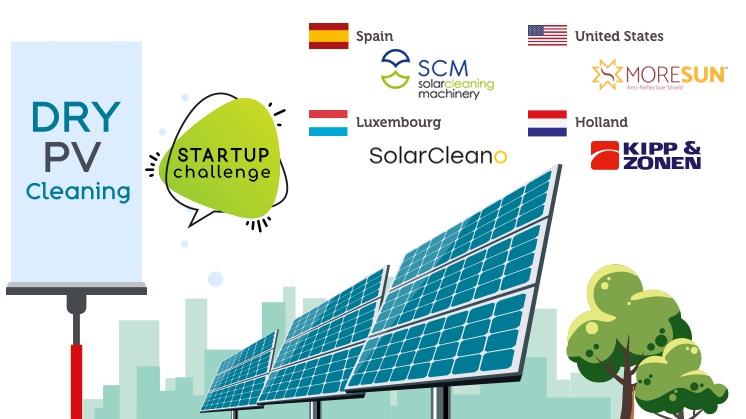 Meet the four winners of the Startup Challenge Photovoltaic panel cleaning.