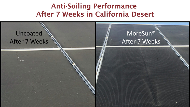 Comparativa de un panel solar sin y con recubrimiento MoreSun.