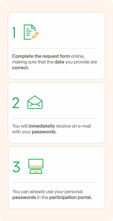 Image of the steps to request personal keys