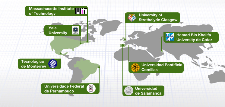 Colaboramos com nove centros de referencia em ambito mundial.