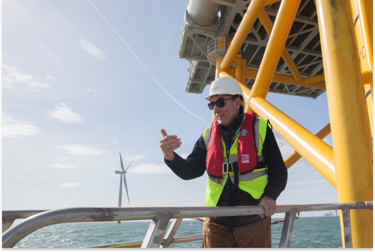 Ignacio Galán, presidente da Iberdrola, fotografado em um dos parques eólicos offshore do Grupo.