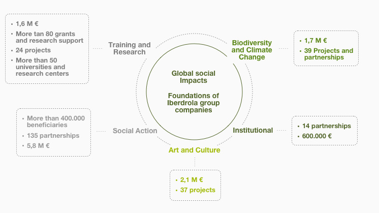 Global impacts of Iberdrola foundations in Fiscal Year 2020.