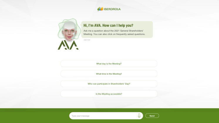 AVA allows you to ask your question by text or by using your voice*, in addition to showing you frequently asked questions.