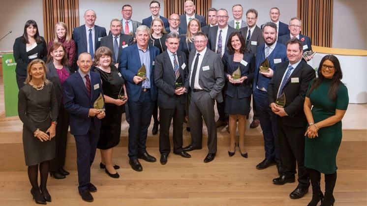 Proveedores galardonados por ScottishPower durante la entrega de premios 2017.