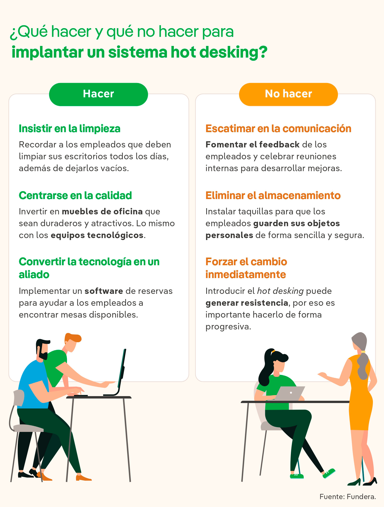 ¿Qué hacer y qué no hacer para implantar un sistema hot desking?