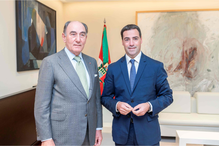 O Presidente executivo da Iberdrola, Ignacio Galán, com o Lehendakari, Imanol Pradales.