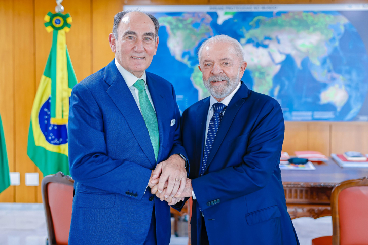 Ignacio Galán, presidente executivo da Iberdrola, e Luiz Inácio Lula da Silva, presidente do Brasil.
