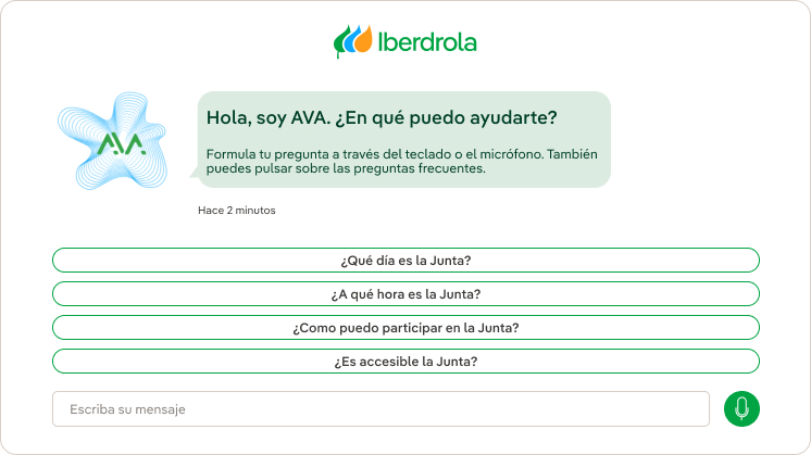 O AVA permite realizar consultas por escrito ou por voz*, além de mostrar as perguntas mais frequentes.