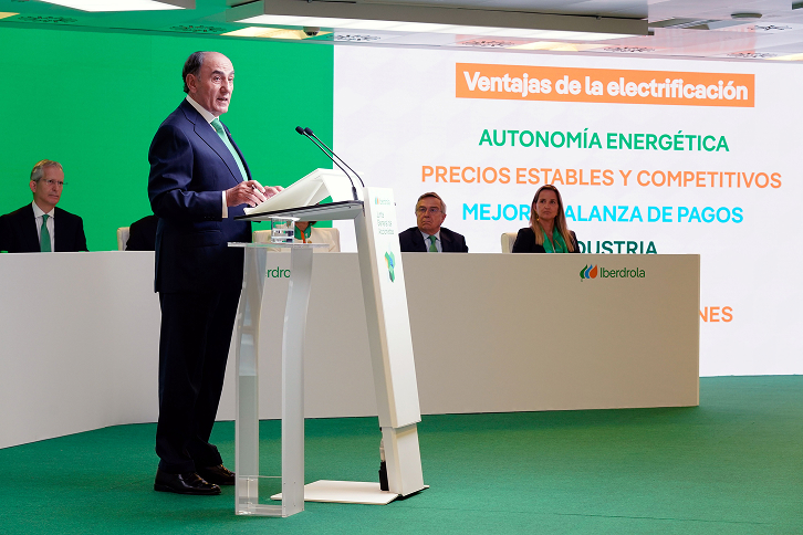 Ignacio Galán, presidente de Iberdrola, durante la celebración de la Junta General de Accionistas 2025.