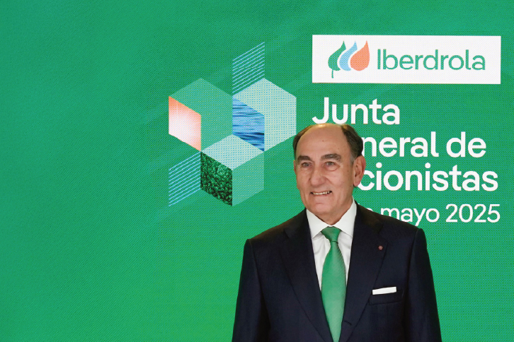 Ignacio Galán, presidente de Iberdrola, durante la celebración de la Junta General de Accionistas 2025.