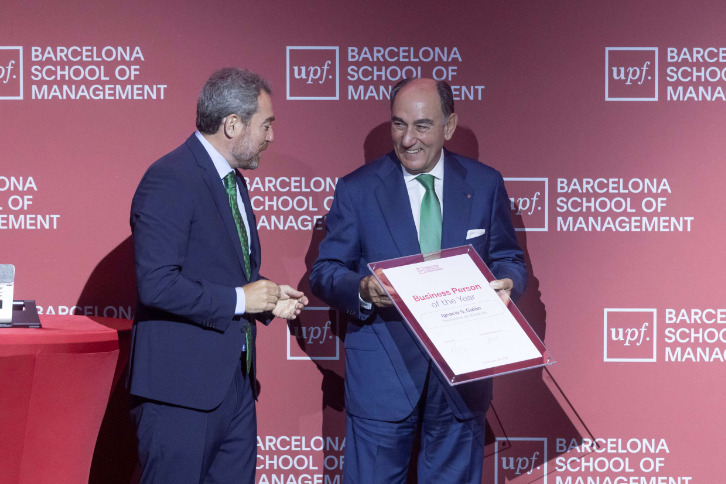 UPF Barcelona School of Management rewards the values-laden leadership of Ignacio Galán, Executive Chairman of Iberdrola