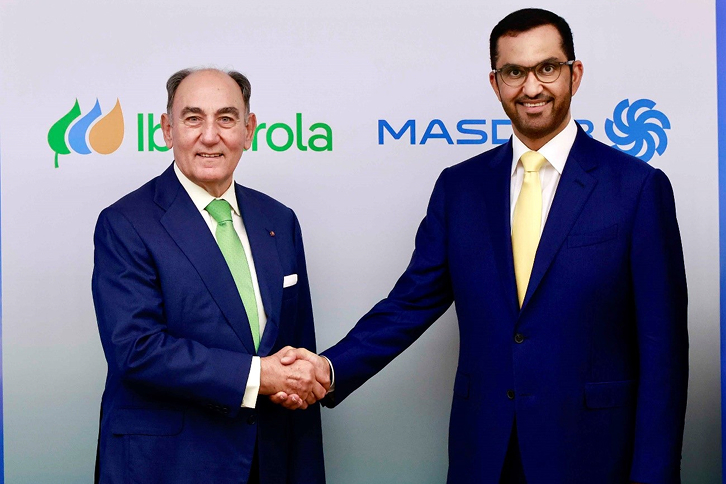 Ignacio Galán, Executive Chairman of Iberdrola, with HE Dr. Sultan Al Jaber, UAE Minister of Industry and Advanced Technology and Chairman of Masdar.