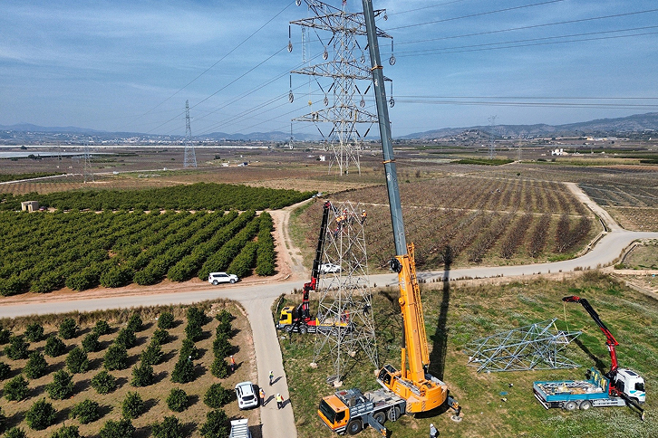 Reconstrução da rede elétrica em Valência