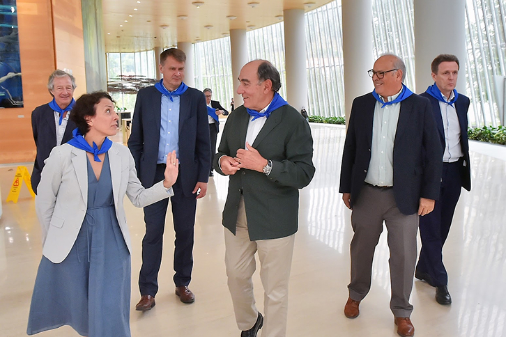 O presidente executivo da Iberdrola, Ignacio Galán, se reuniu hoje em Bilbao com a equipa de direção da empresa.
