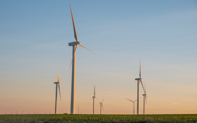 Imagen de molinos de viento para energía eólica