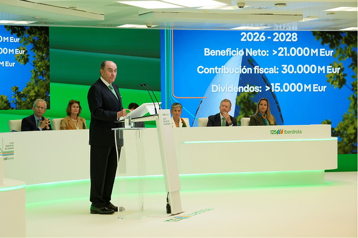 Ignacio Galán en la Junta General de Accionistas 2026 en Bilbao.
