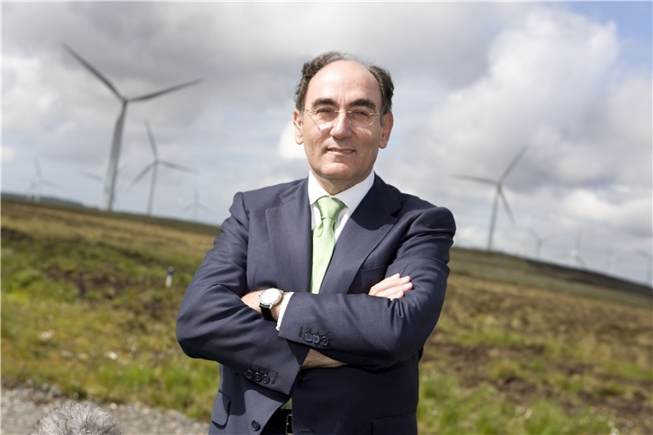 Ignacio Galán, presidente de Iberdrola, en uno de los parques eólicos del grupo