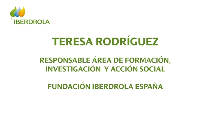Declaraciones de Teresa Rodríguez de Tembleque, responsable de Programas de Formación e Investigación de la Fundación Iberdrola España