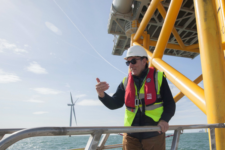 Iberdrola chairman, Ignacio Galán, in one of the company's wind farms.
