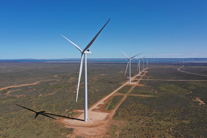 Port Augusta hybrid wind-solar complex.