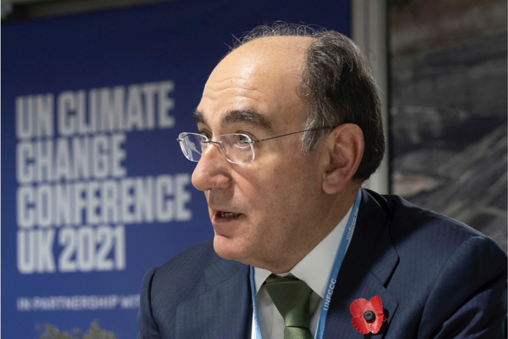 O presidente da Iberdrola, Ignacio Galán, na COP26.