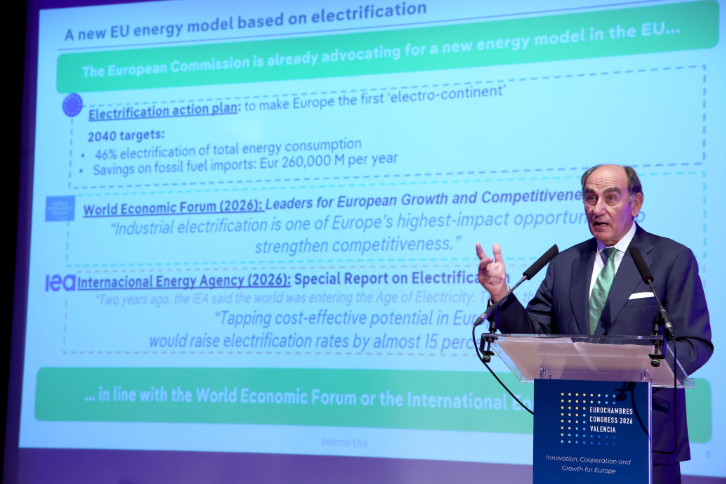 Ignacio Galán llama a acelerar la electrificación para reforzar la competitividad de Europa en el mayor foro anual de las cámaras de comercio europeas