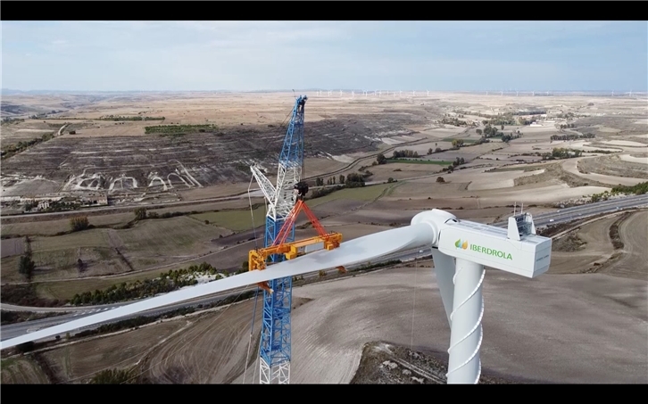 Instalación de las palas de más de 70 m - C.E. Herrera, Burgos, Castilla y León