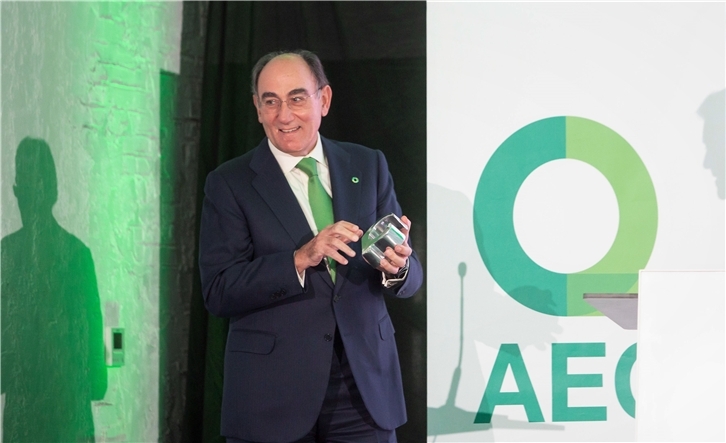 Ignacio Galán, presidente de Iberdrola, en la entrega del galardón.