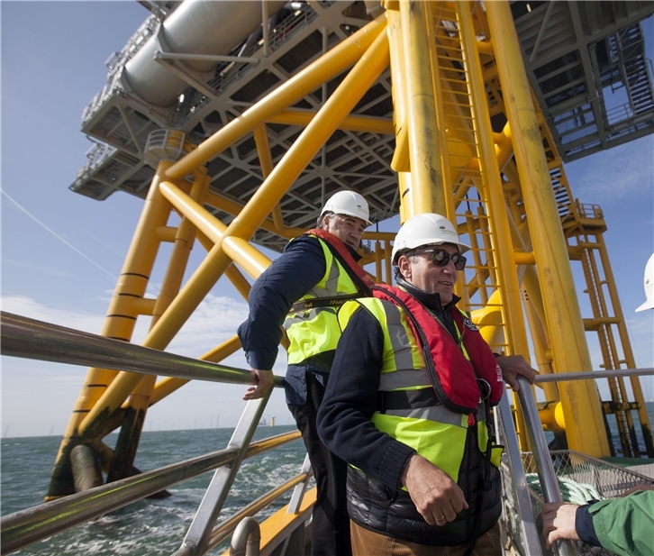 Ignacio Galan, en un parque eólico marino de Iberdrola