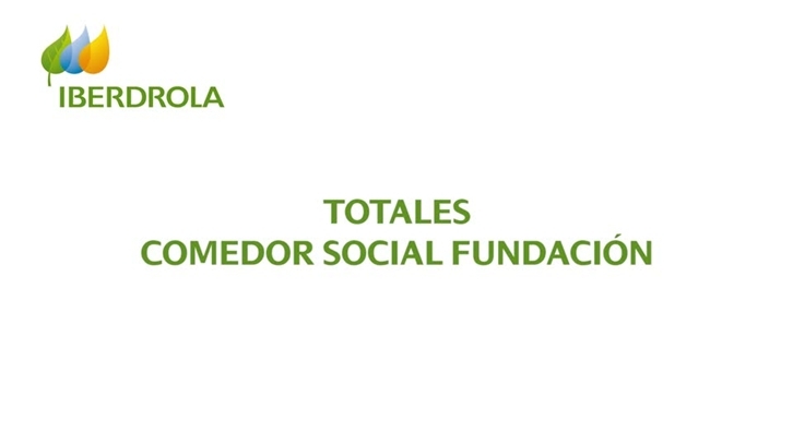 TOTALES COMEDOR SOCIAL FUNDACION
