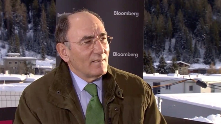 Ignacio Galán, durante la entrevista en Bloomberg