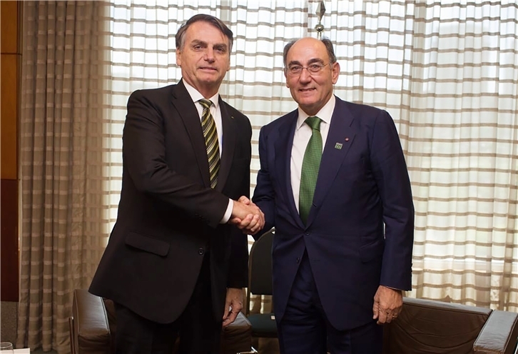 Ignacio Galán y Jair Bolsonaro, hoy en Sao Paulo