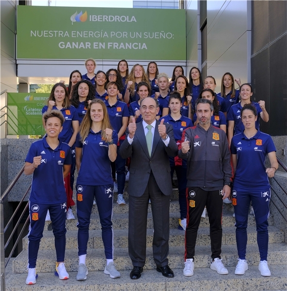 Galán, con la selección española de fútbol femenino